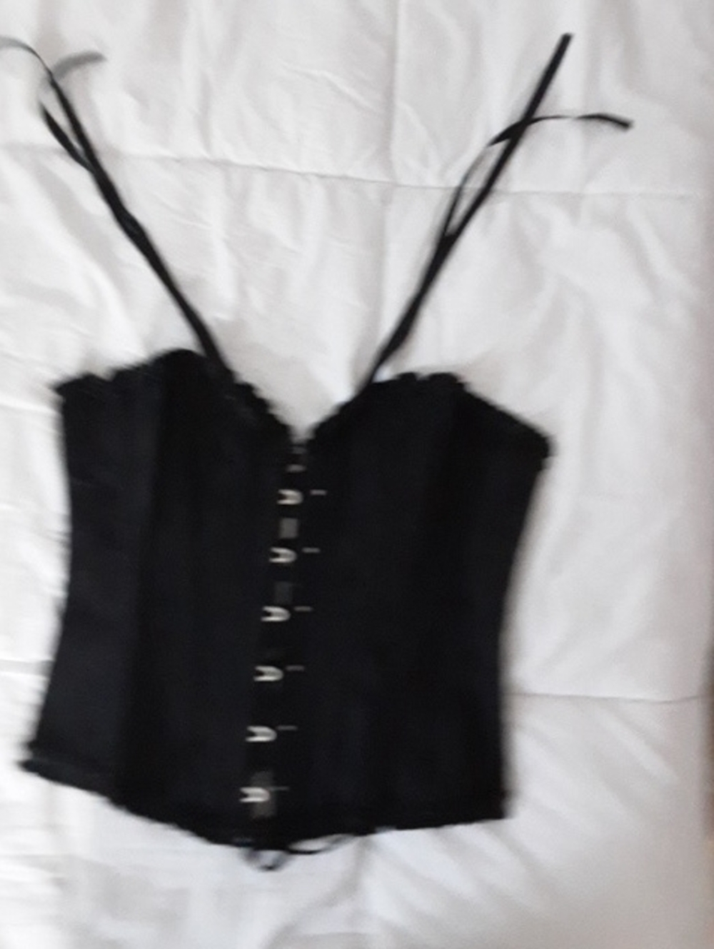 Black Lace Corset Top with Front Hook Closure
